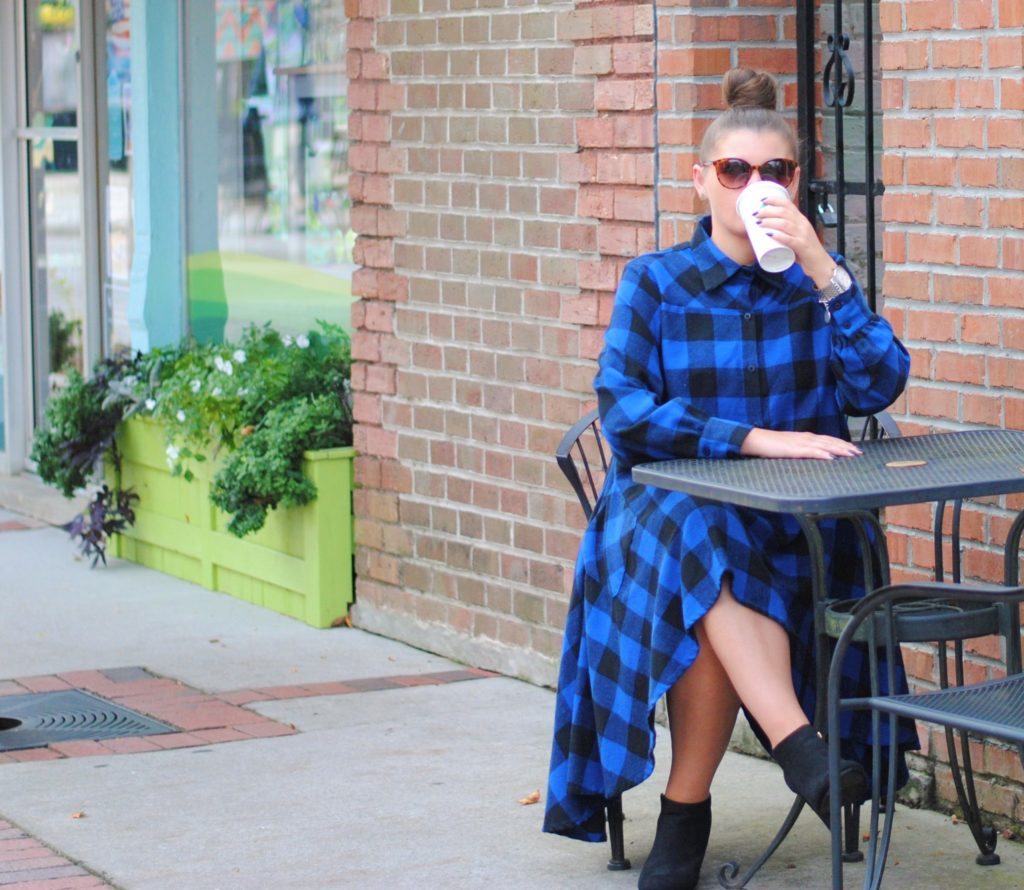 Black and Blue Buffalo Plaid Dress Fall Fashion