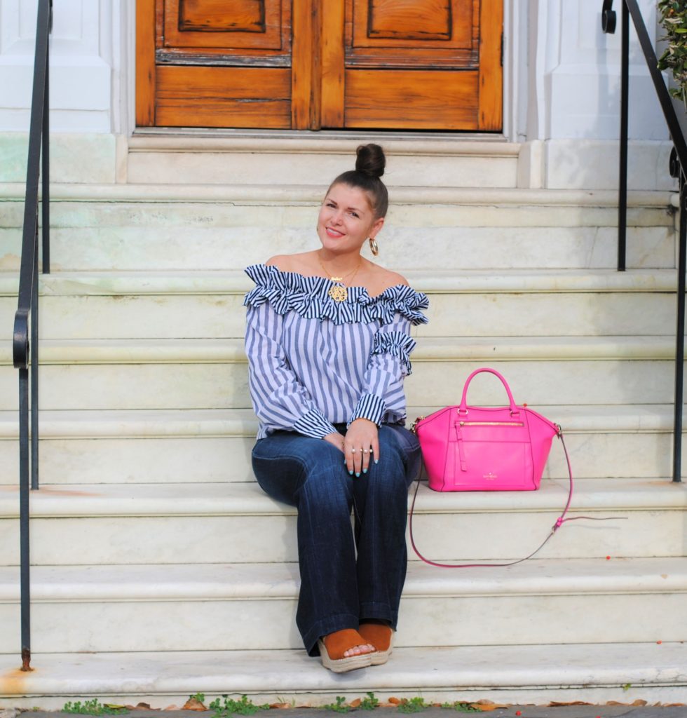 Ruffle Off The Shoulder Top perfect for Summer soirees 