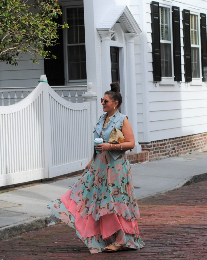 The perfect maxi dress for Summer. Take a walk with me through Historic Downtown Charleston, SC