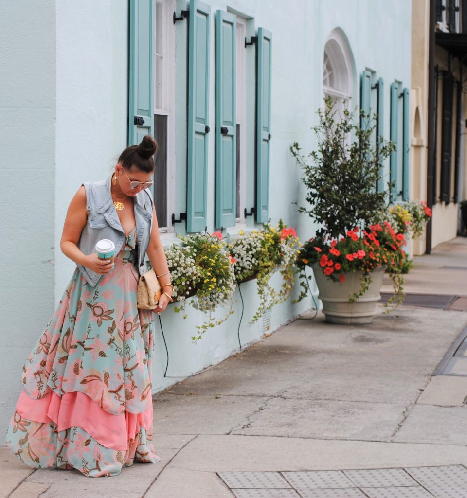 The perfect maxi dress for Summer. Take a walk with me through Historic Downtown Charleston, SC