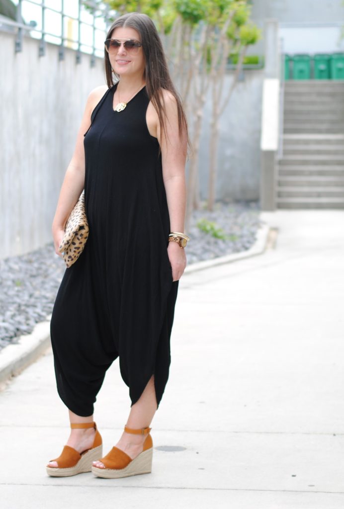 Harem Jumpsuit with this Summer's Must Have Wedge Sandals