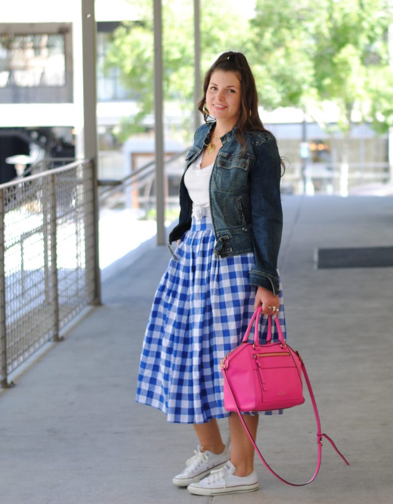 The Rule of 5 1 Gingham Midi Skirt Styled 5 Different Ways