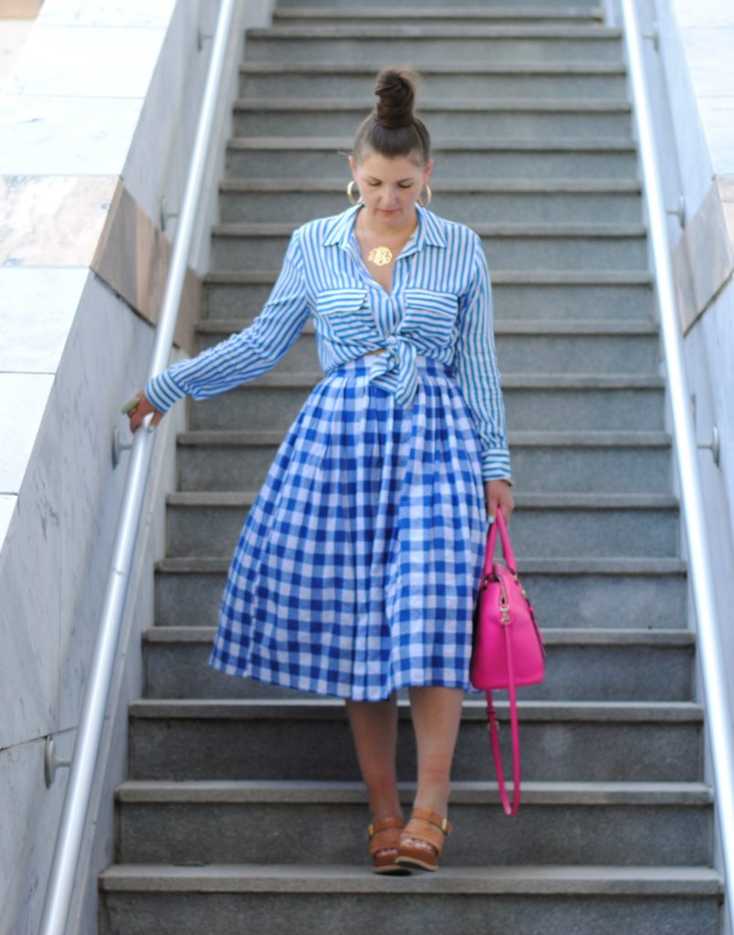 Pattern Mixing: Stripes and Gingham