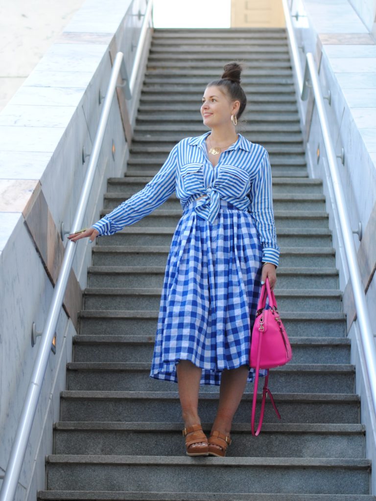 Pattern Mixing: Stripes and Gingham
