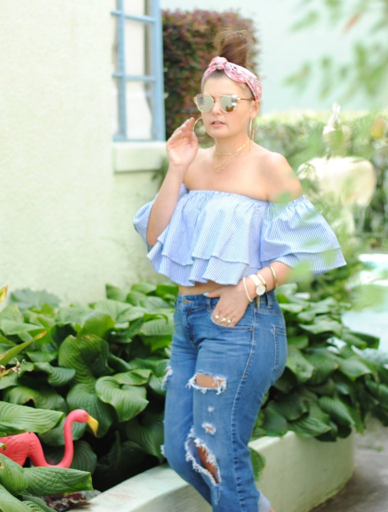 Summer Fashion: OTS Ruffle Crop Top and Boyfriend Jeans