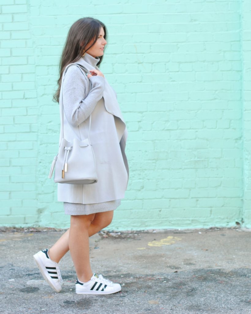 Sweater Dress Layered with a Vest