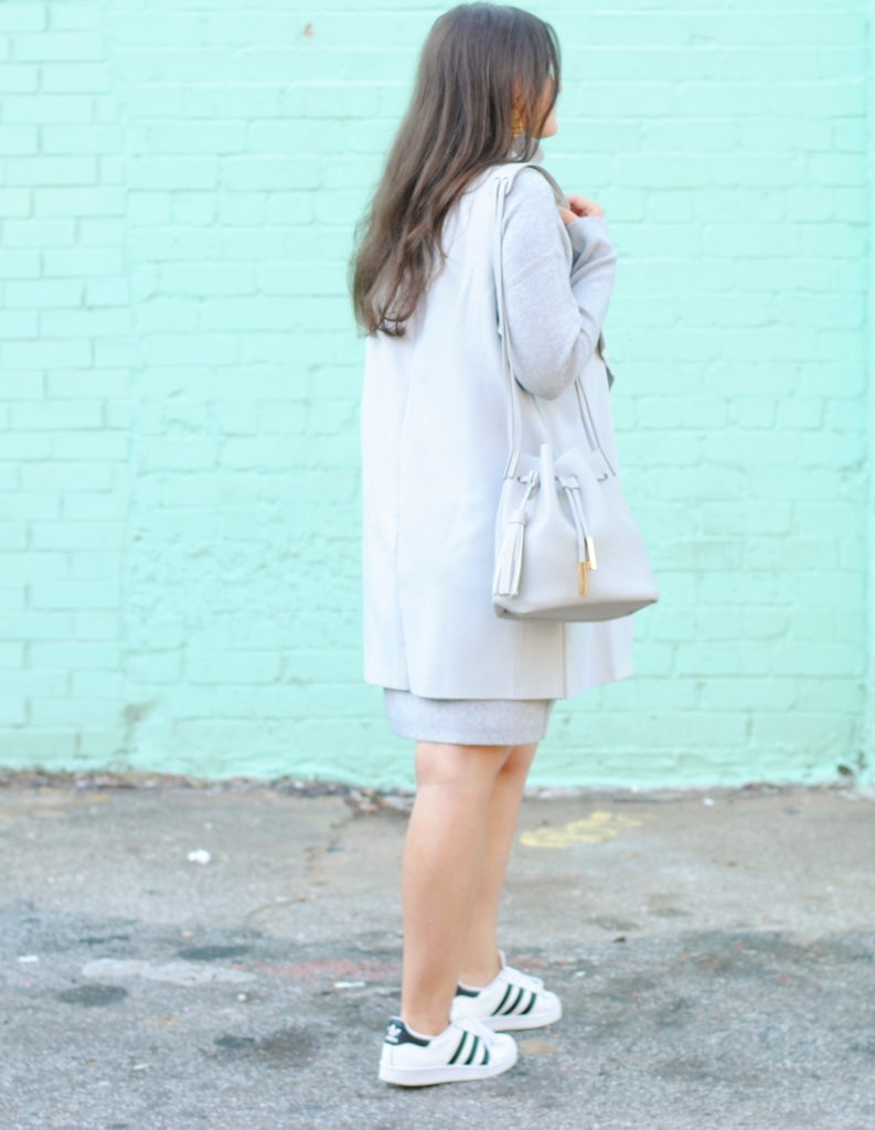 Sweater Dress Layered with a Vest