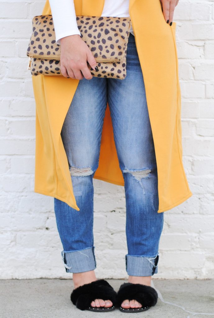 Fall Outfit with a Yellow Duster Vest