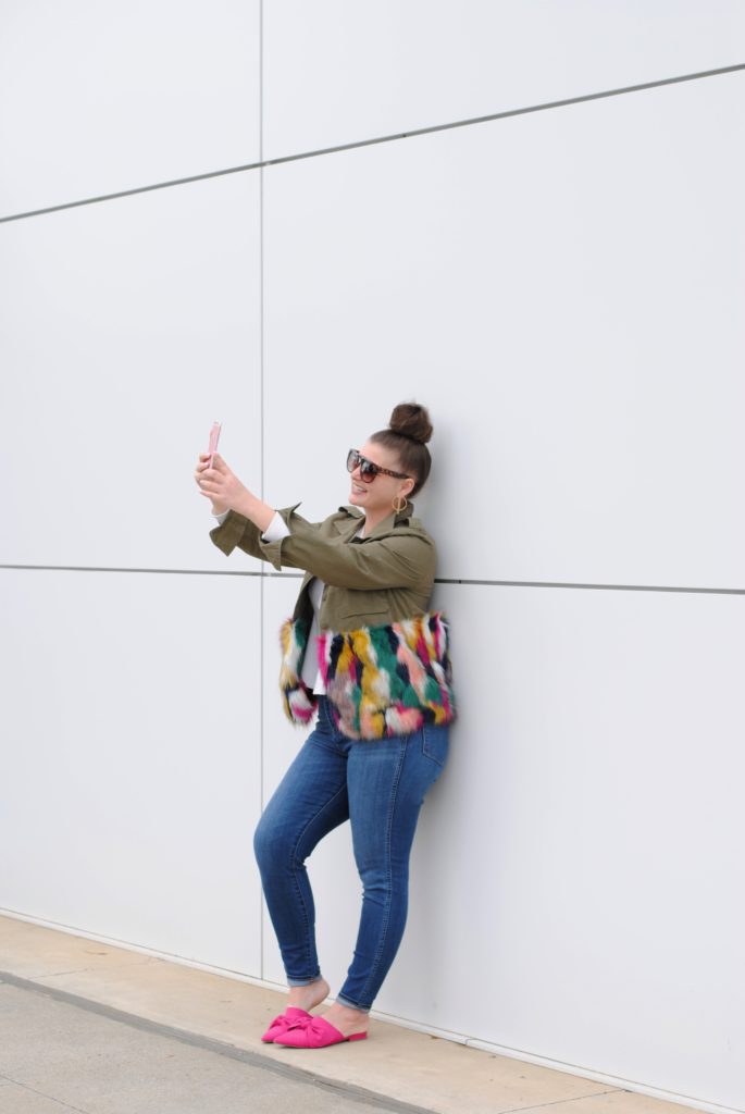 Faux Fur Trim Jacket & Madewell Danny Denim