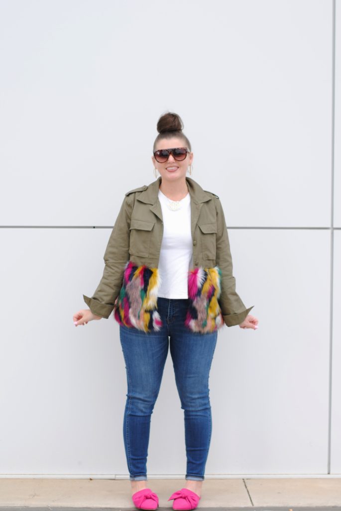 Faux Fur Trim Jacket & Madewell Danny Denim