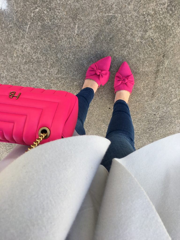 PINK BOW MULES