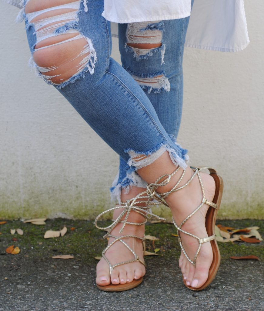 White Madewell Tunic and Distressed Denim