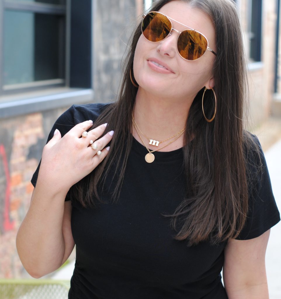 Black T-Shirt Dress and Nude Waist Bag both from Target #TargetStyle #TargetRun @julia.marie.b