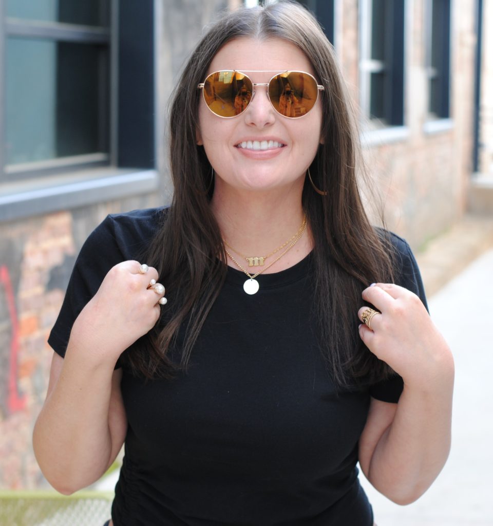 Black T-Shirt Dress and Nude Waist Bag both from Target #TargetStyle #TargetRun @julia.marie.b