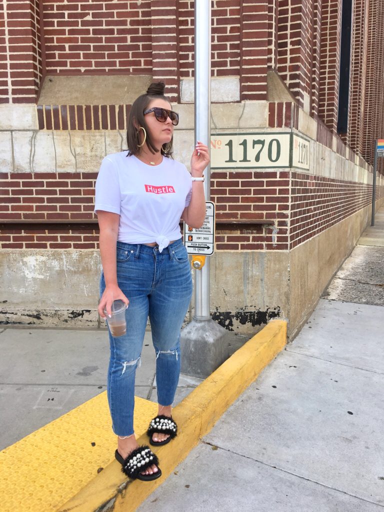 Denim and White: SUPREME INSPIRED HUSTLE T-SHIRT