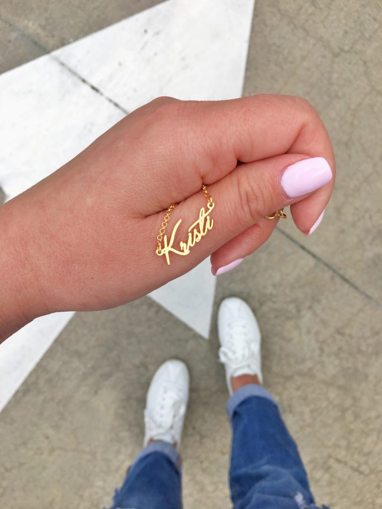 Tiny Name Necklace @julia.marie.b