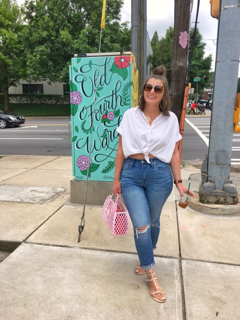 Summer Fashion: White Top and BF Slim Jeans @julia.marie.b