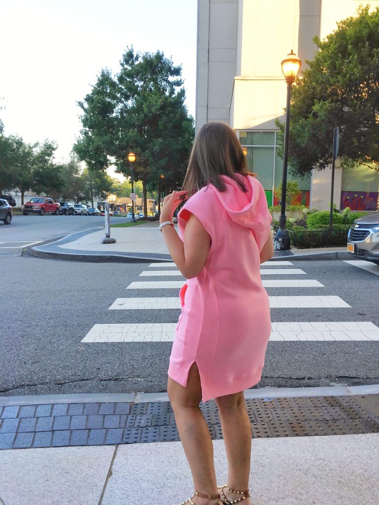 CASUAL CHIC FASHION: CHAMPION SWEATSHIRT DRESS IN PINK @julia.marie.b