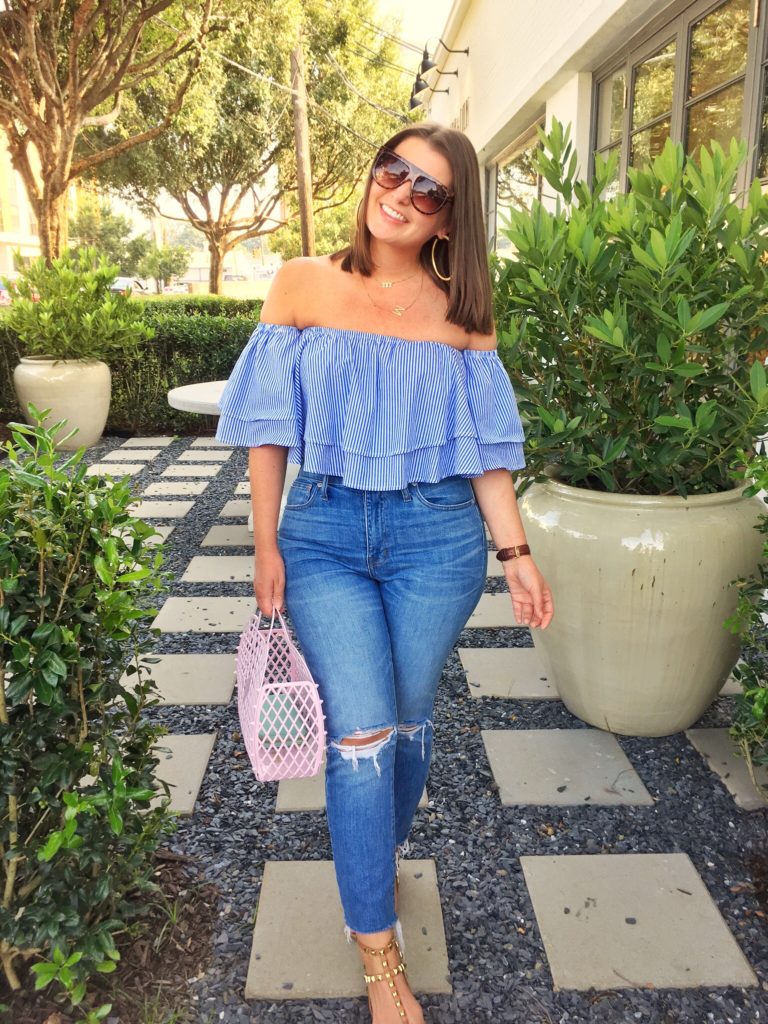 Summer Fashion: Jeans and OTS Top @julia.marie.b