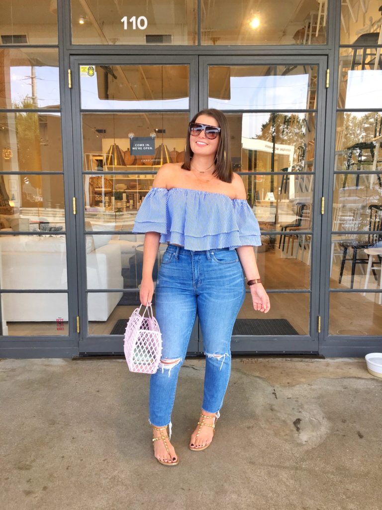 Summer Fashion: Jeans and OTS Top @julia.marie.b
