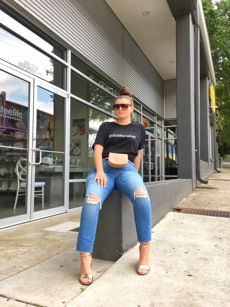 6 WAYS TO STYLE A GRAPHIC T-SHIRT #NICEFORWHAT @julia.marie.b