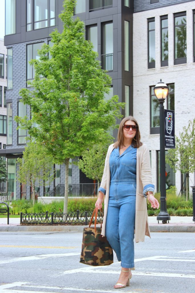 FALL FASHION OUTFIT: DENIM COVERALL JUMPSUIT @julia.marie.b