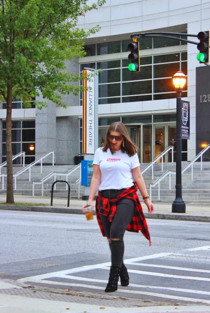 Fall Fashion Outfit: Supreme Hustle Graphic Tee @julia.marie.b