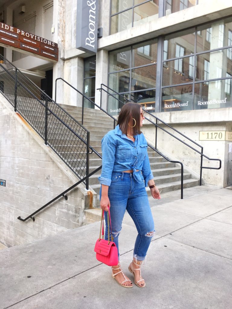 HOW TO MAXIMIZE YOUR WARDROBE: DENIM BUTTON DOWN SHIRT @julia.marie.b