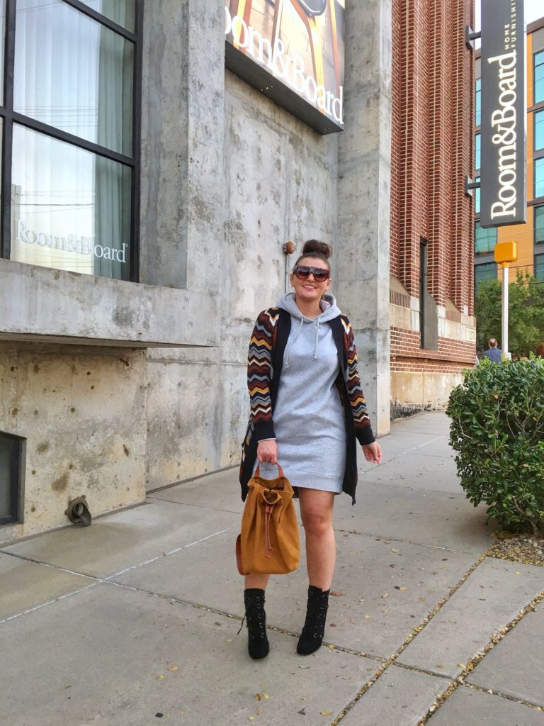 FALL OUTFIT: SWEATSHIRT DRESS AND BOOTIES @julia.marie.b