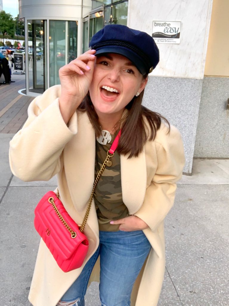 FALL FASHION: OVERSIZED FLOOR LENGTH COAT & BAKER BOY HAT @julia.marie.b