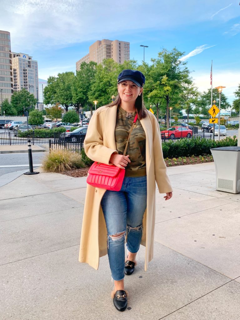 FALL FASHION: OVERSIZED FLOOR LENGTH COAT & BAKER BOY HAT @julia.marie.b