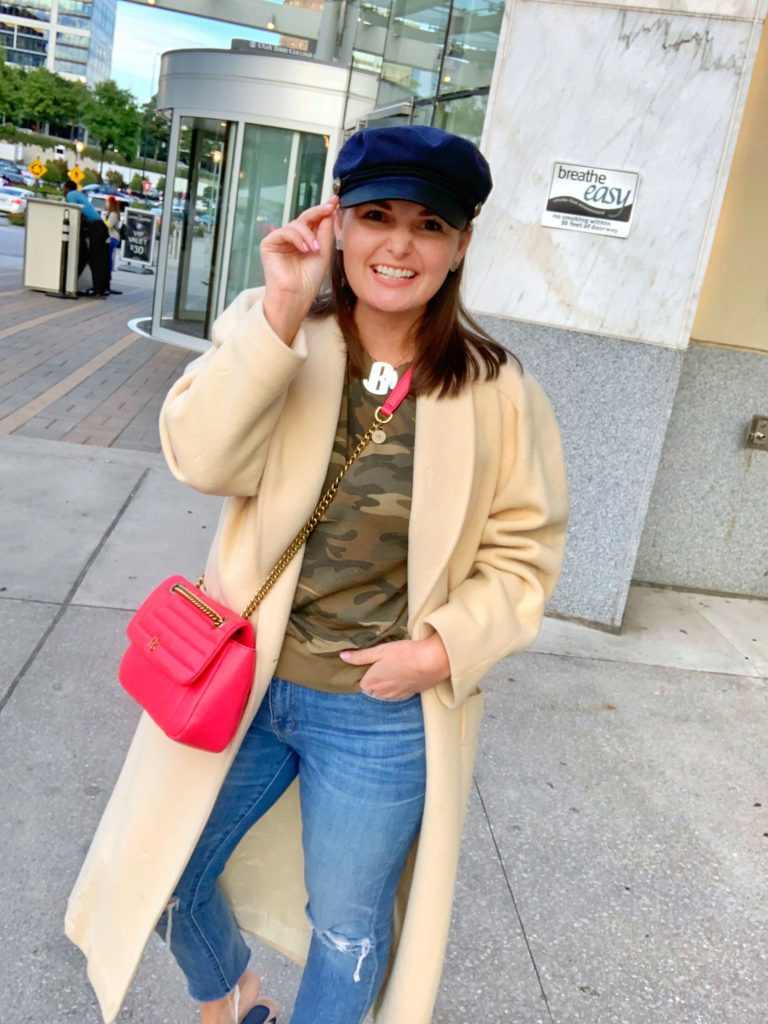 FALL FASHION: OVERSIZED FLOOR LENGTH COAT & BAKER BOY HAT @julia.marie.b