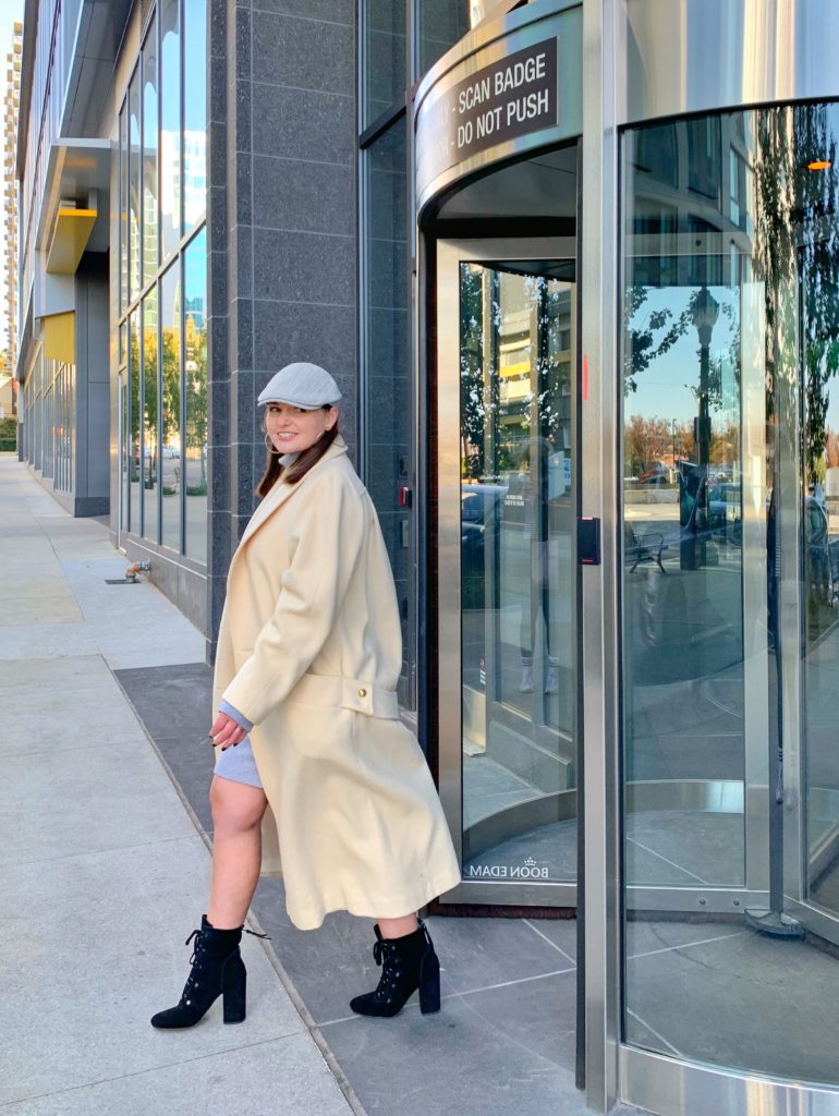 WINTER FASHION: SWEATER DRESS, OVERSIZED COAT AND BOOTIES @julia.marie.b