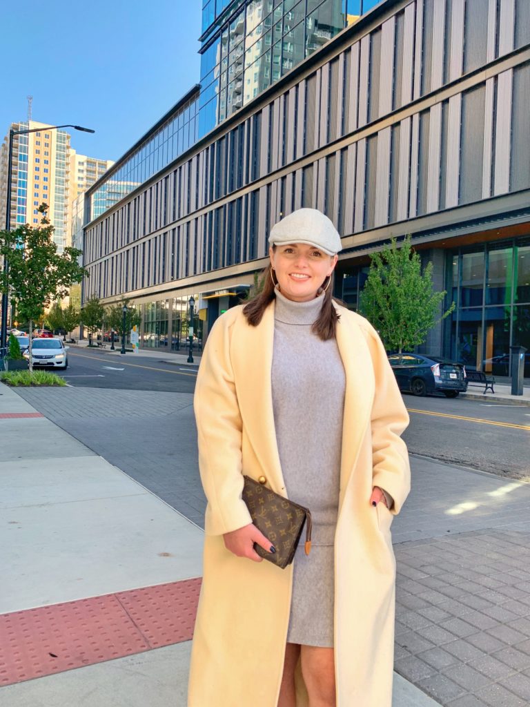 WINTER FASHION: SWEATER DRESS, OVERSIZED COAT AND BOOTIES @julia.marie.b