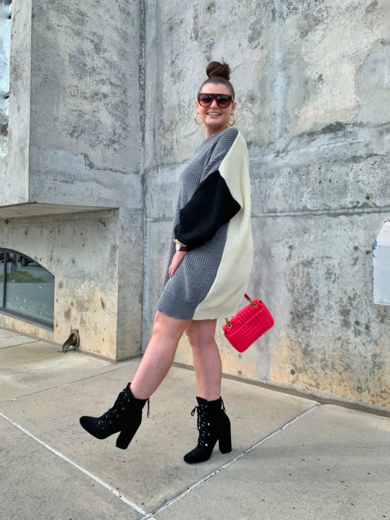 FALL OUTFIT: OVERSIZED SWEATER DRESS @julia.marie.b  