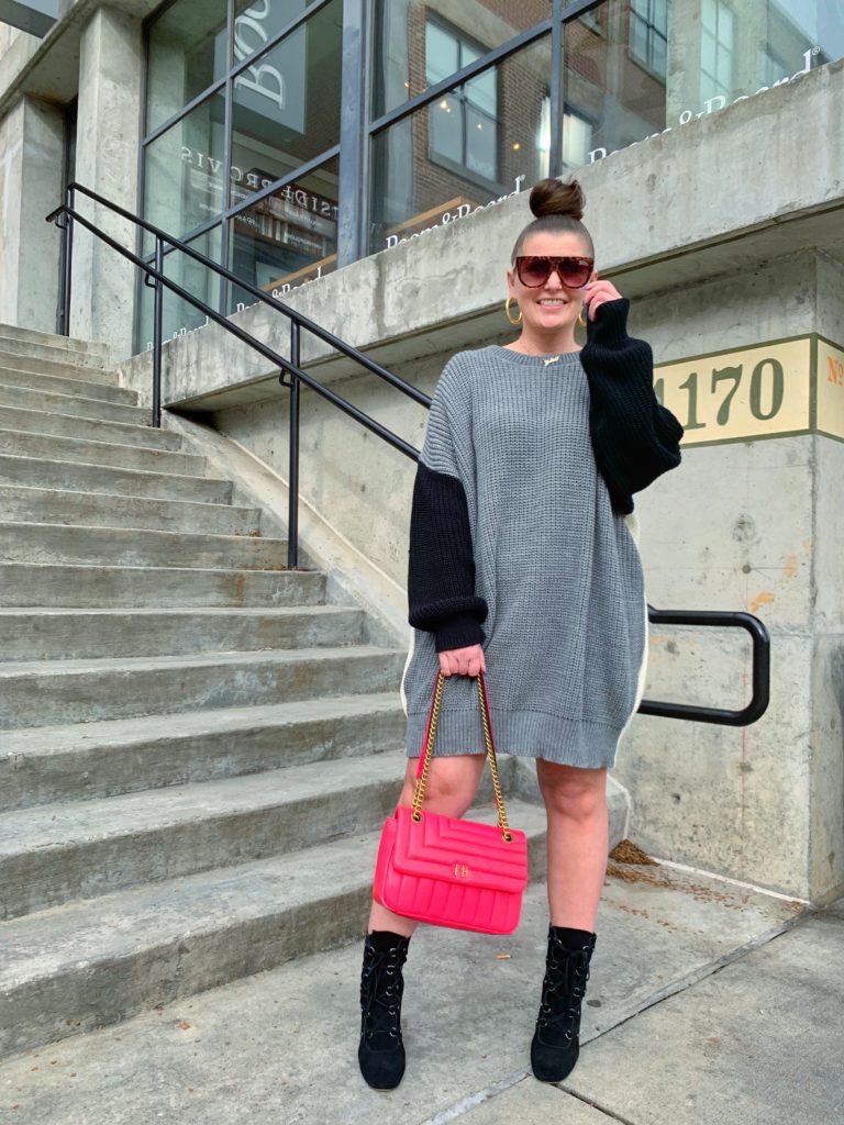 FALL OUTFIT: OVERSIZED SWEATER DRESS @julia.marie.b