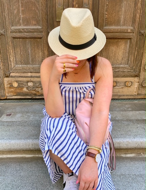 SUMMER CASUAL OUTFIT: HOW TO MAKE A TIERED DRESS STREET STYLE. MORE DETAILS HERE: http://www.juliamarieb.com/2019/06/04/summer-outfit-stripe-tier-dress/   @julia.marie.b
