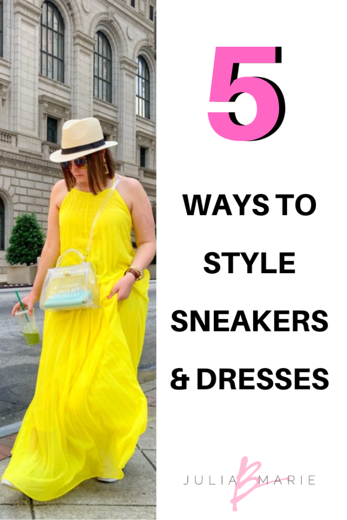 CASUAL SUMMER OUTFIT: 5 WAYS TO WEAR SNEAKERS WITH DRESSES. SEE ALL 5 LOOKS HERE: http://www.juliamarieb.com/2019/07/25/video:-5-ways-to-wear-sneakers-with-dresses-rule-of-5/ @julia.marie.b