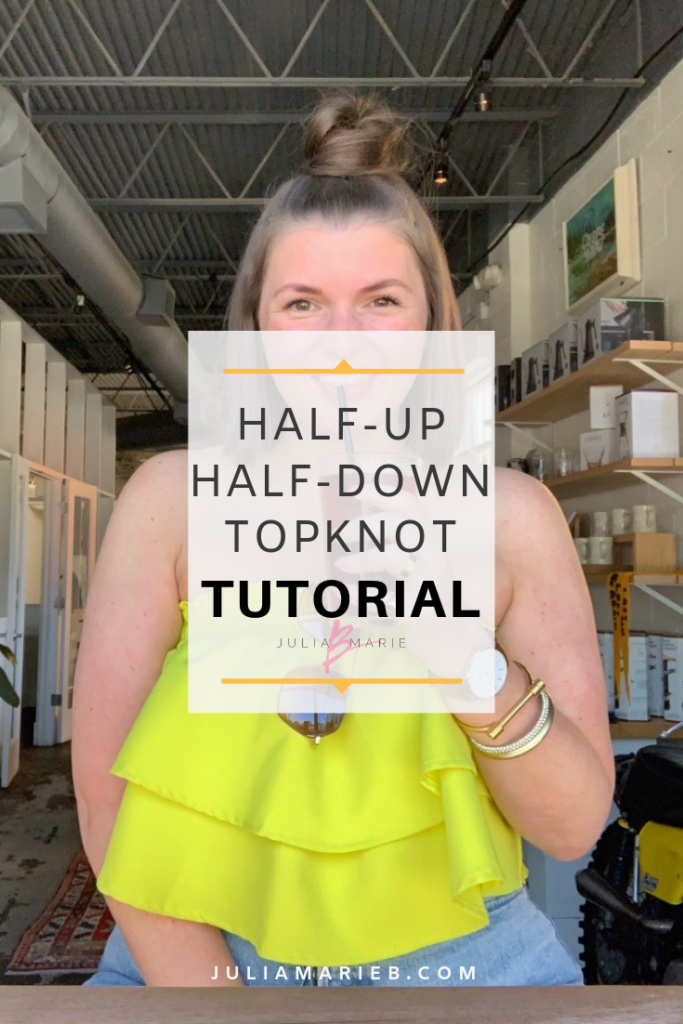 HOW TO: HALF-UP, HALF-DOWN TOPKNOT TUTORIAL LEARN HERE: http://www.juliamarieb.com/2019/08/09/how-to:-half-up,-half-down-topknot/ @julia.marie.b