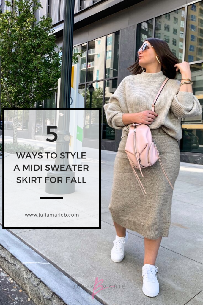 5 WAYS TO WEAR A SWEATER SKIRT | OUTFIT DETAILS + 5 LOOKS HERE: http://www.juliamarieb.com/2019/09/26/rule-of-5:-5-ways-to-wear-a-sweater-skirt/ @julia.marie.b