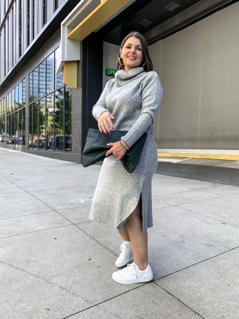 HOW TO STYLE A SWEATER DRESS: http://www.juliamarieb.com/2019/10/22/how-to-style-a-sweater-dress-for-fall/ @julia.marie.b