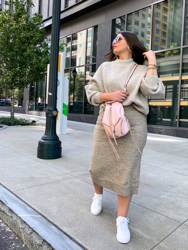 FALL OUTFIT: SWEATER SKIRT SET details here: http://www.juliamarieb.com/2019/10/01/sweater-skirt-set/ @julia.marie.b