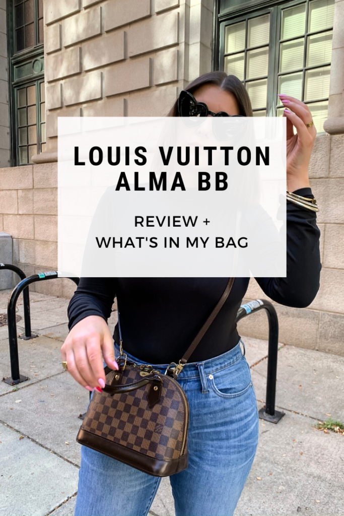 WHAT'S IN MY BAG 2021 LOUIS VUITTON ALMA BB REVIEW 