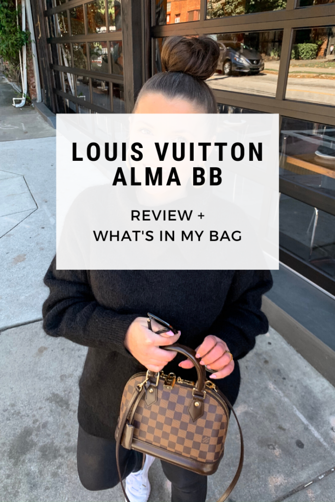LOUIS VUITTON ALMA BB REVIEW AND WHAT'S IN MY BAG: http://www.juliamarieb.com/2019/11/13/louis-vuitton-alma-bb-review-+-what’s-in-my-bag/ @julia.marie.b