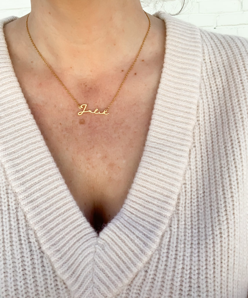 NAME NECKLACE JEWELRY TRENDS 2020: http://www.juliamarieb.com/2019/12/26/jewelry-trend-2020:-featuring-shop-julia-marie-january-collection/ | @julia.marie.b