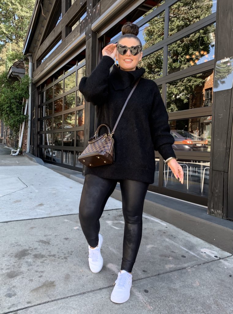 Winter Uniform Outfit: Black Wool Sweater & Spanx Leather Leggings: http://www.juliamarieb.com/2019/12/03/winter-outfit-uniform:-wool-sweater-&-leather-leggings/ @julia.marie.b