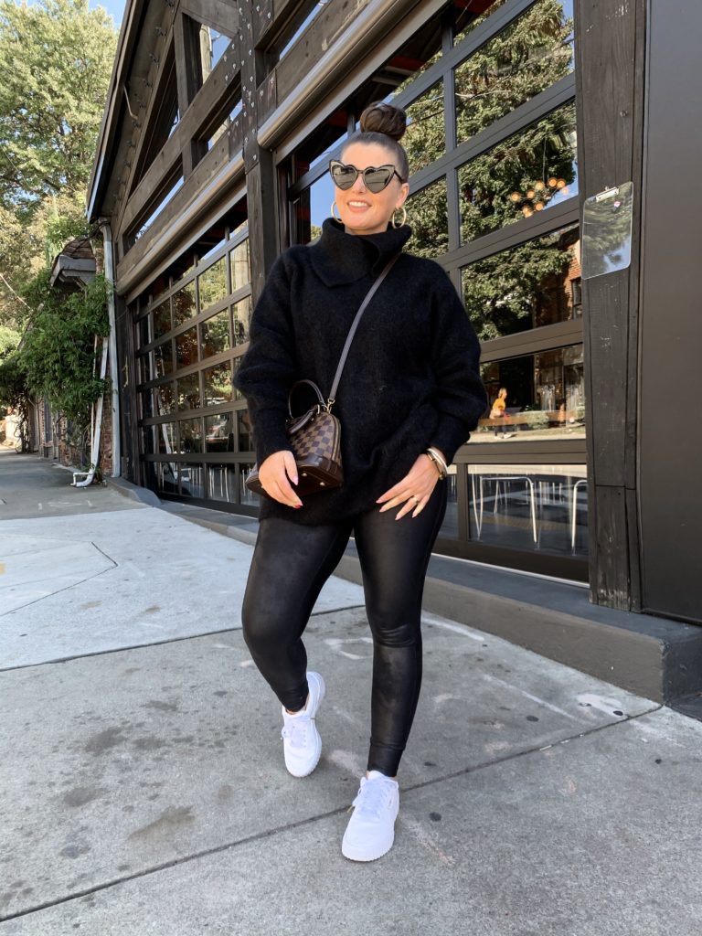 Winter Uniform Outfit: Black Wool Sweater & Spanx Leather Leggings: http://www.juliamarieb.com/2019/12/03/winter-outfit-uniform:-wool-sweater-&-leather-leggings/ @julia.marie.b