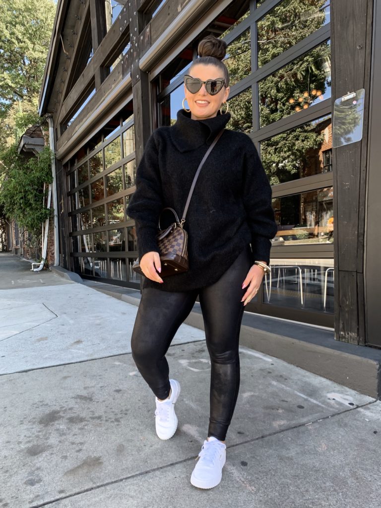 Winter Uniform Outfit: Black Wool Sweater & Spanx Leather Leggings: http://www.juliamarieb.com/2019/12/03/winter-outfit-uniform:-wool-sweater-&-leather-leggings/ @julia.marie.b