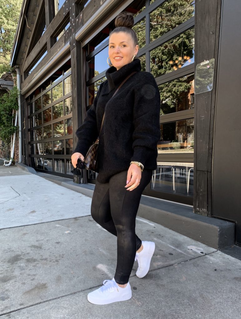 Winter Uniform Outfit: Black Wool Sweater & Spanx Leather Leggings: http://www.juliamarieb.com/2019/12/03/winter-outfit-uniform:-wool-sweater-&-leather-leggings/ @julia.marie.b