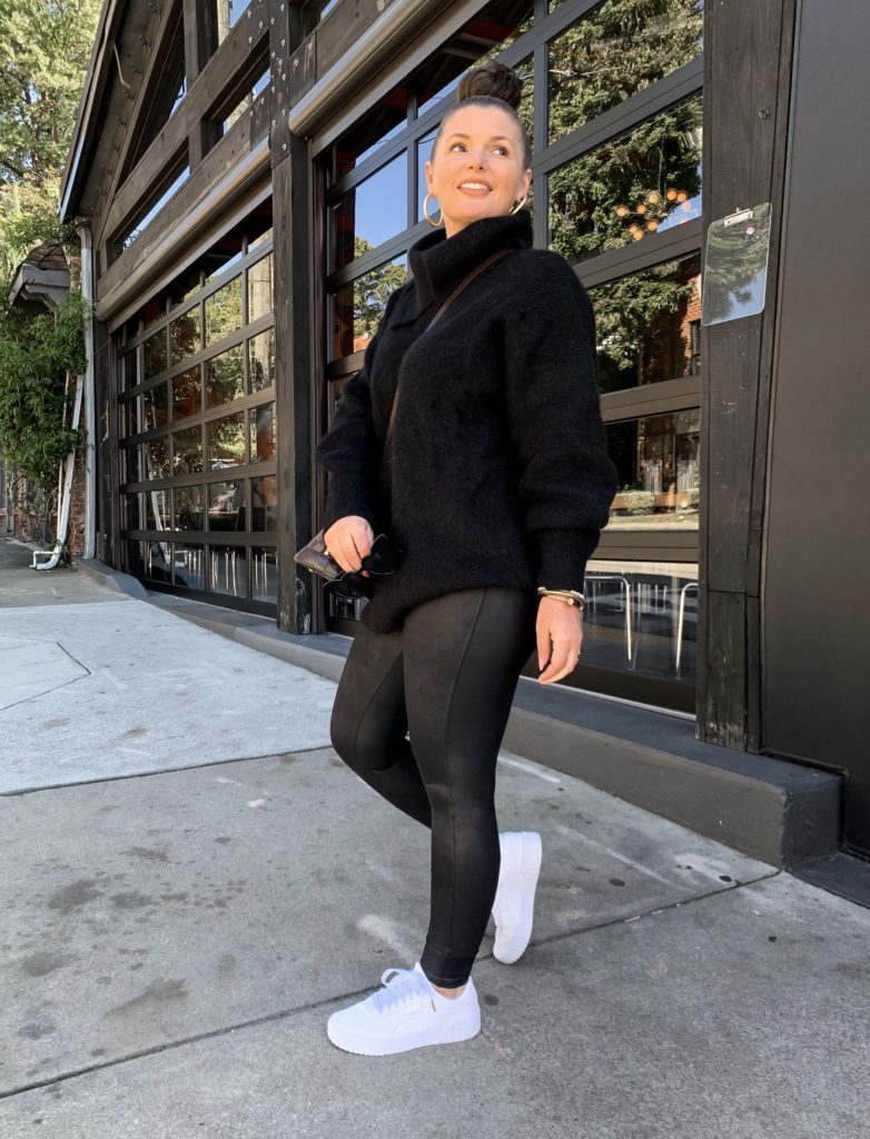 Winter Uniform Outfit: Black Wool Sweater & Spanx Leather Leggings: http://www.juliamarieb.com/2019/12/03/winter-outfit-uniform:-wool-sweater-&-leather-leggings/ @julia.marie.b